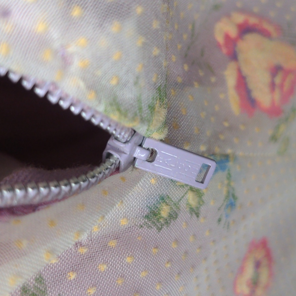 Vintag 70s Maxi Dress Prairie Gunne Style Floral Swiss Dot Pink Purple Sz Small - Picture 13 of 15